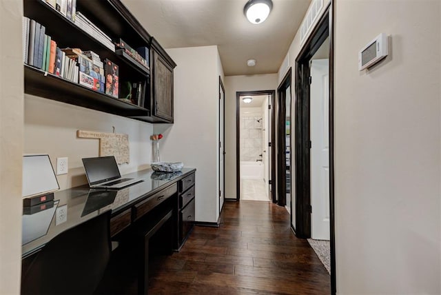 2345 NW 191st Ct, Edmond, OK 73012 - office featuring dark wood finished floors and built in desk