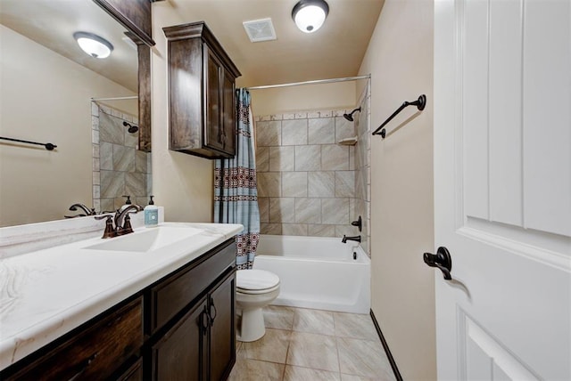 2345 NW 191st Ct, Edmond, OK 73012 - bathroom with vanity, toilet, and shower / bath combo