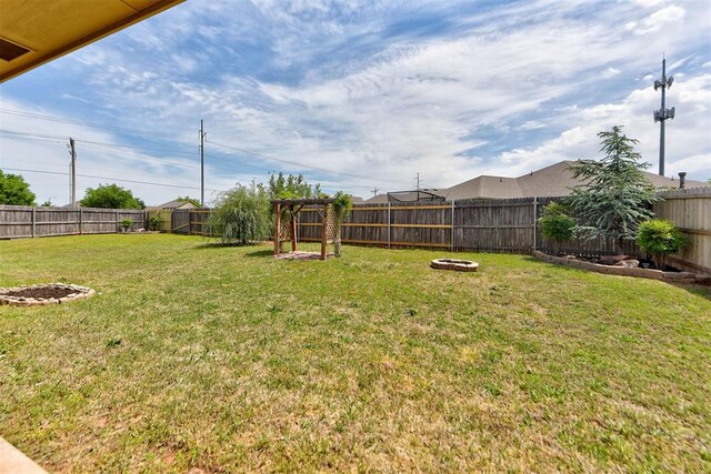 2345 NW 191st Ct, Edmond, OK 73012 - view of yard with a fire pit