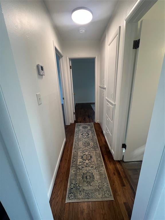 414 N 1st St, Tecumseh, OK 74873 - corridor featuring dark wood-style flooring