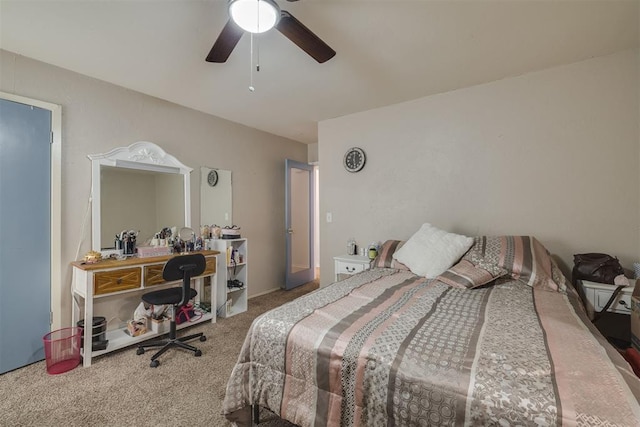 3501 Necia St, Moore, OK 73160 - bedroom with carpet flooring, ceiling fan, and an office area