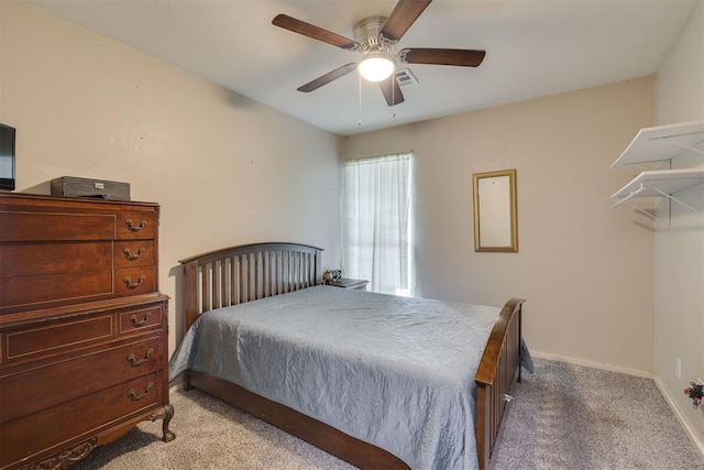 3501 Necia St, Moore, OK 73160 - bedroom featuring carpet, baseboards, and a ceiling fan