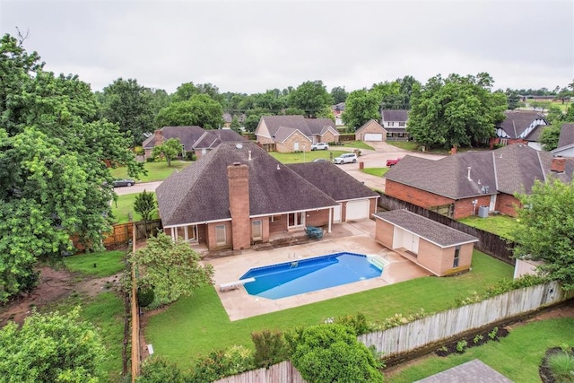 8 Brentwood Pl, Shawnee, OK 74804 - view of swimming pool with a residential view, a diving board, and a patio