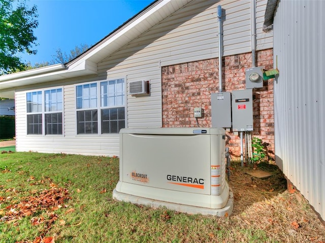 1202 N 8th Ave, Purcell, OK 73080 - exterior view of a power unit, a wall mounted air conditioner, and electric meter