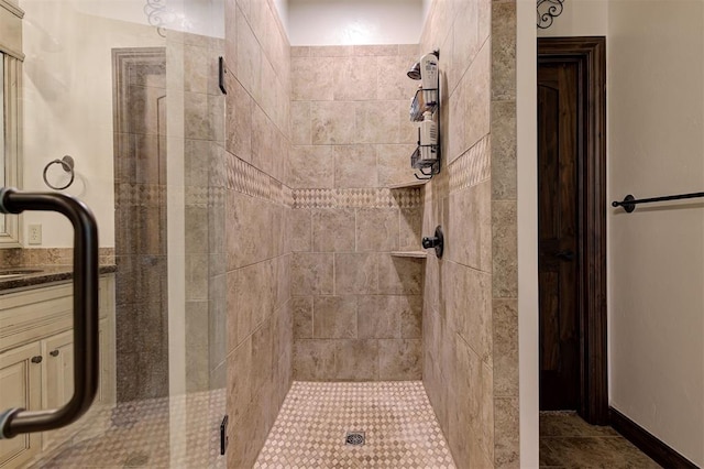 2139 Rivanna Way, Edmond, OK 73034 - full bathroom featuring tiled shower and vanity