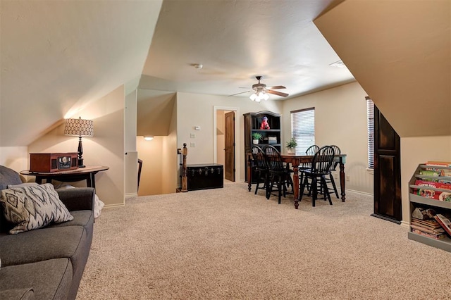 2139 Rivanna Way, Edmond, OK 73034 - living room with carpet and a ceiling fan