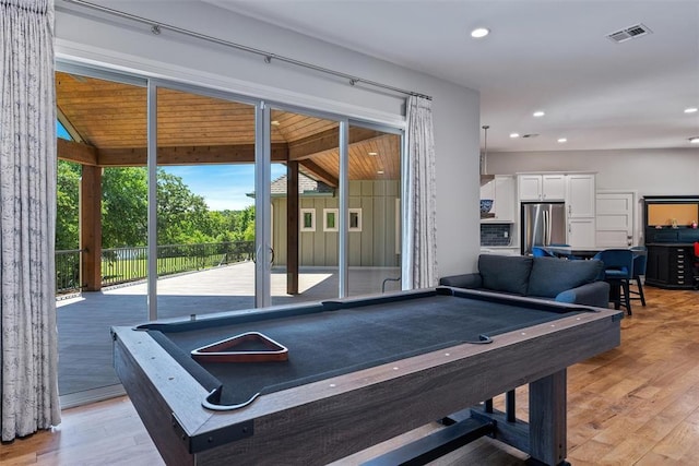 1516 Brook Bank Dr, Jones, OK 73049 - recreation room with light wood finished floors, recessed lighting, and billiards table