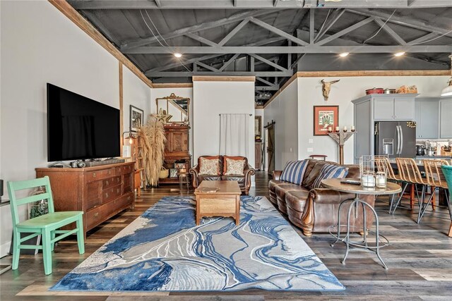 2336 County Road 1222, Blanchard, OK 73010 - living room with wood finished floors and coffered ceiling