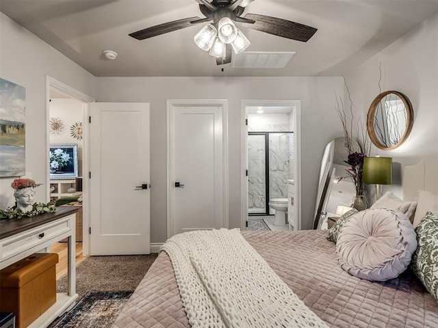 13325 SW 5th St, Yukon, OK 73099 - bedroom with ensuite bathroom and a ceiling fan