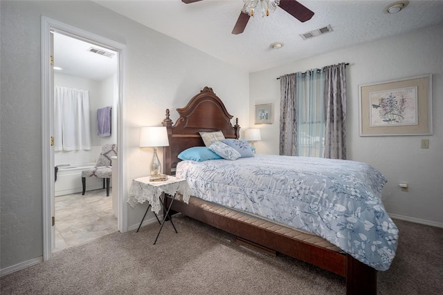 1889 Cobblestone Rd, Sulphur, OK 73086 - bedroom featuring carpet flooring, baseboards, and a ceiling fan