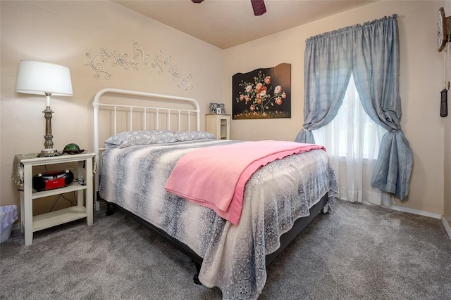 1889 Cobblestone Rd, Sulphur, OK 73086 - bedroom with carpet flooring and ceiling fan