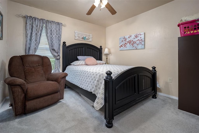 1889 Cobblestone Rd, Sulphur, OK 73086 - bedroom with carpet, a ceiling fan, and baseboards