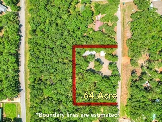 332 Royal Ln, Canadian, OK 74425 - aerial view of property and surrounding area with property parcel outlined
