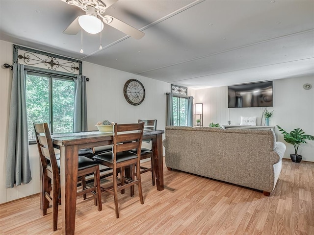 332 Royal Ln, Canadian, OK 74425 - dining room featuring light wood-style flooring and a ceiling fan