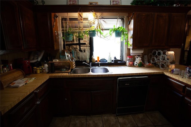 11332 Cimarron Dr, Oklahoma City, OK 73162 - kitchen featuring dishwasher, a sink, light countertops, tile patterned flooring, and decorative backsplash