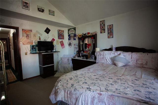 11332 Cimarron Dr, Oklahoma City, OK 73162 - carpeted bedroom featuring lofted ceiling
