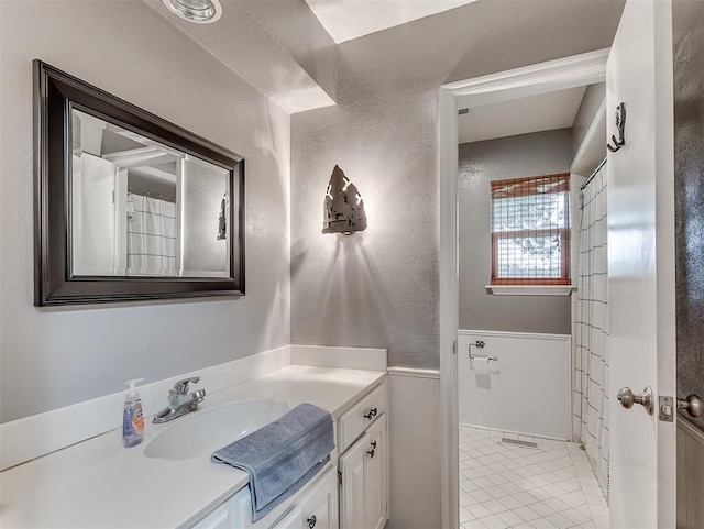 12601 Rock Springs Rd, Jones, OK 73049 - bathroom with vanity and tile patterned floors