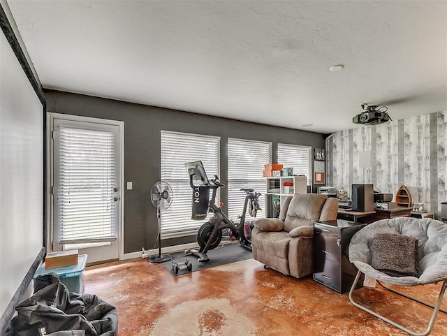 12601 Rock Springs Rd, Jones, OK 73049 - workout area featuring plenty of natural light and baseboards