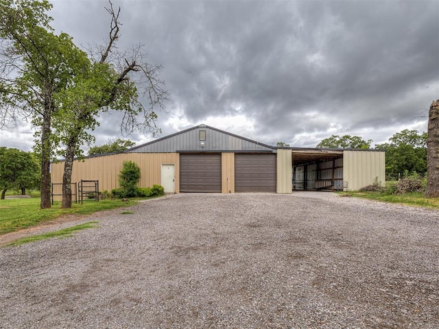 12601 Rock Springs Rd, Jones, OK 73049 - garage featuring gravel driveway and a garage