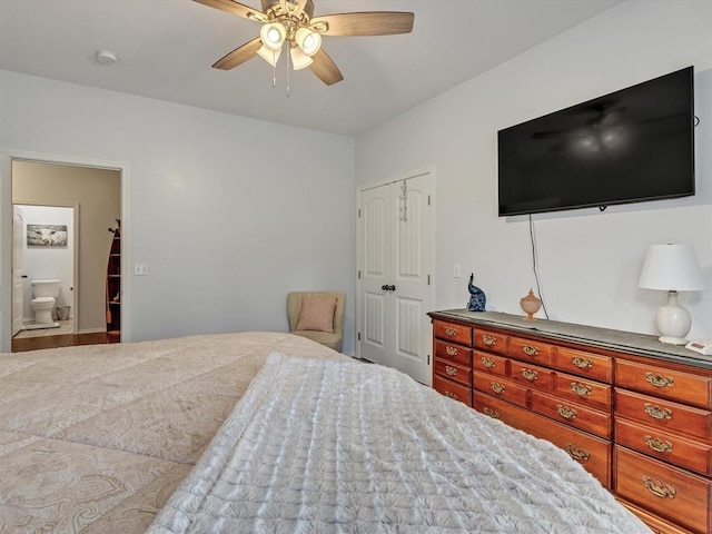 20486 Cypress Way, Tecumseh, OK 74873 - bedroom with a closet and ceiling fan