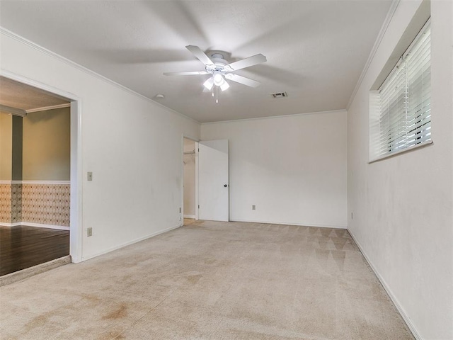 4308 NW 60th Pl, Oklahoma City, OK 73112 - unfurnished room with carpet, crown molding, and ceiling fan