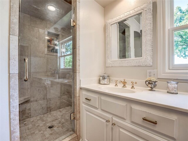 512 E Prairie Grove Rd, Guthrie, OK 73044 - full bathroom with a stall shower and vanity