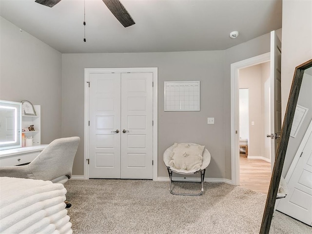 9212 NW 89th St, Yukon, OK 73099 - carpeted office with a ceiling fan and baseboards