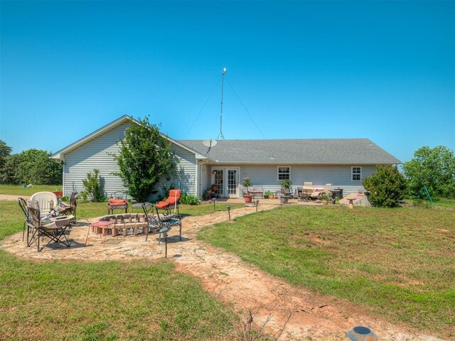 870756 S 3460th Rd, Chandler, OK 74834 - rear view of property with a yard and a patio area