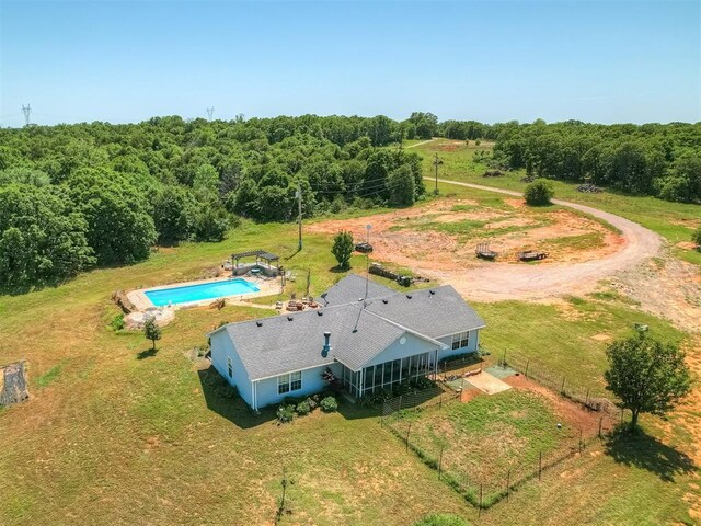 870756 S 3460th Rd, Chandler, OK 74834 - view from above of property featuring a pool area