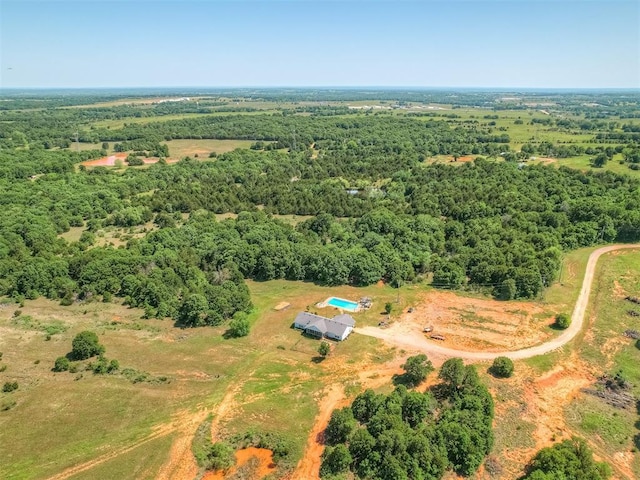 870756 S 3460th Rd, Chandler, OK 74834 - aerial overview of property's location featuring a heavily wooded area