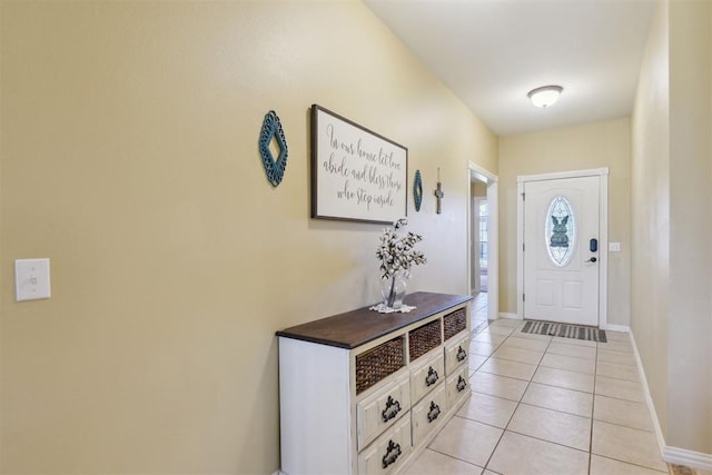 605 S Timber Ridge Dr, Cushing, OK 74023 - entryway with light tile patterned flooring and baseboards