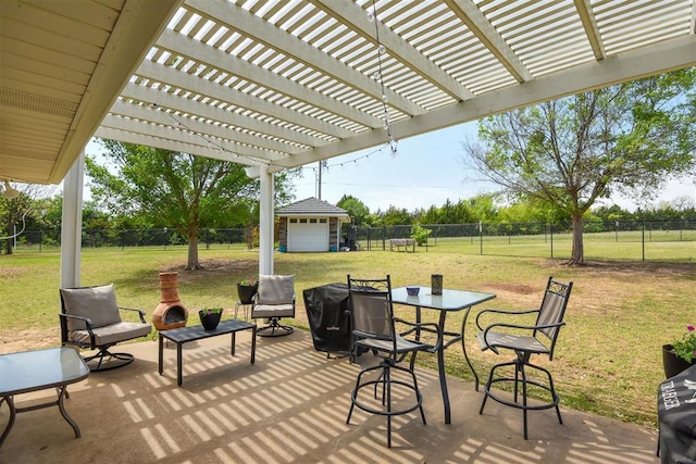 605 S Timber Ridge Dr, Cushing, OK 74023 - view of patio / terrace featuring a pergola