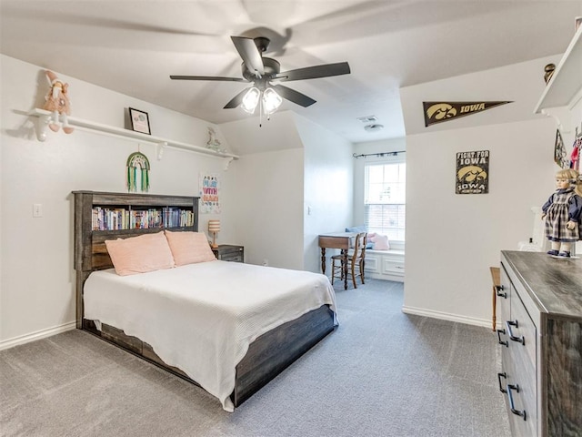 2508 Thunderwind Cir, Edmond, OK 73034 - bedroom featuring carpet floors, baseboards, and a ceiling fan