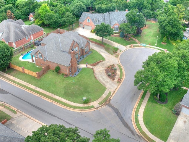2508 Thunderwind Cir, Edmond, OK 73034 - aerial view of residential area with a pool area