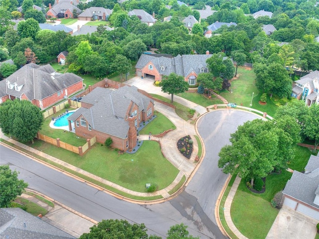 2508 Thunderwind Cir, Edmond, OK 73034 - aerial view of residential area with a pool