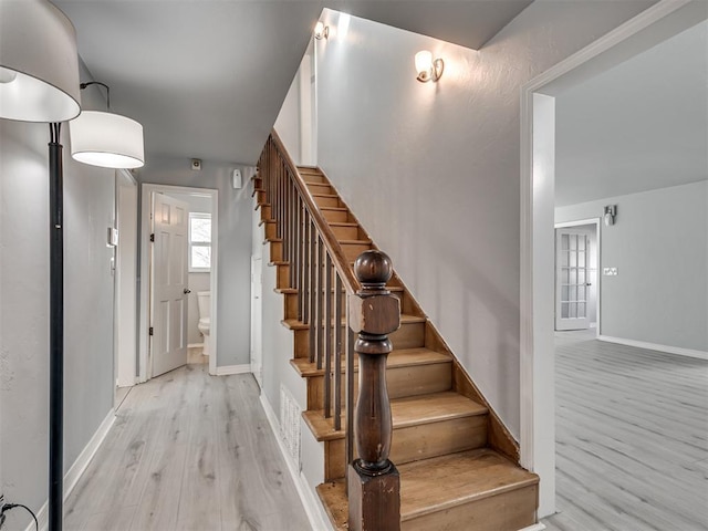 9290 N Hiwassee Rd, Jones, OK 73049 - stairs with wood finished floors and baseboards