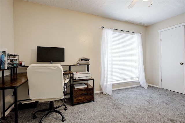 809 Cardinal Creek Blvd, Norman, OK 73072 - carpeted office space featuring a ceiling fan, healthy amount of natural light, and baseboards