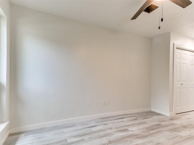 10125 N Pennsylvania Ave Unit 4, Oklahoma City, OK 73120 - empty room featuring light wood-style floors, ceiling fan, and baseboards