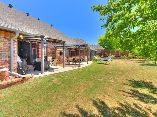 19609 Filly Dr, Edmond, OK 73003 - view of yard featuring a pergola and a patio