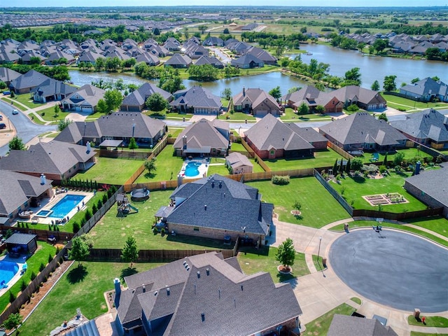 12801 Red Spruce Cir, Oklahoma City, OK 73142 - aerial view of residential area featuring a large body of water