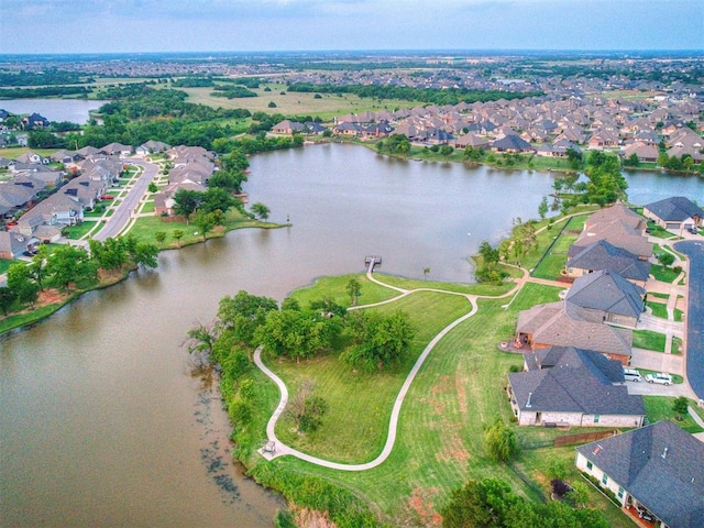 12801 Red Spruce Cir, Oklahoma City, OK 73142 - aerial overview of property's location with a nearby body of water and nearby suburban area