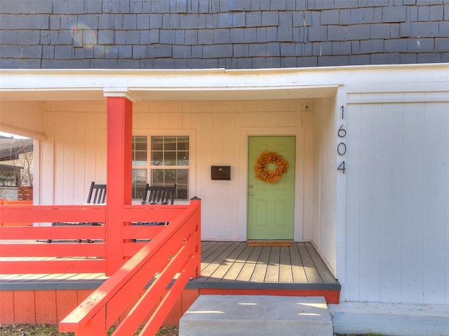 1604 NW 29th St, Oklahoma City, OK 73106 - doorway to property featuring covered porch