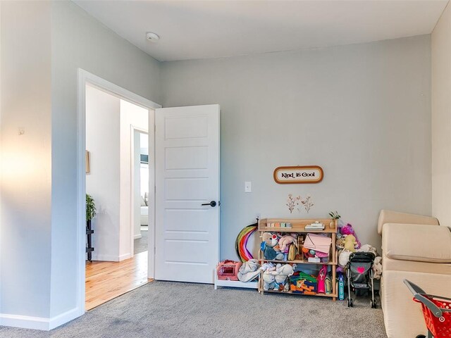 1604 NW 29th St, Oklahoma City, OK 73106 - rec room featuring carpet flooring and baseboards