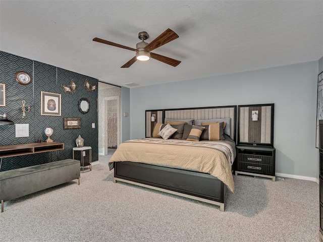 5101 Long Branch Ln, Edmond, OK 73034 - carpeted bedroom featuring baseboards and a ceiling fan