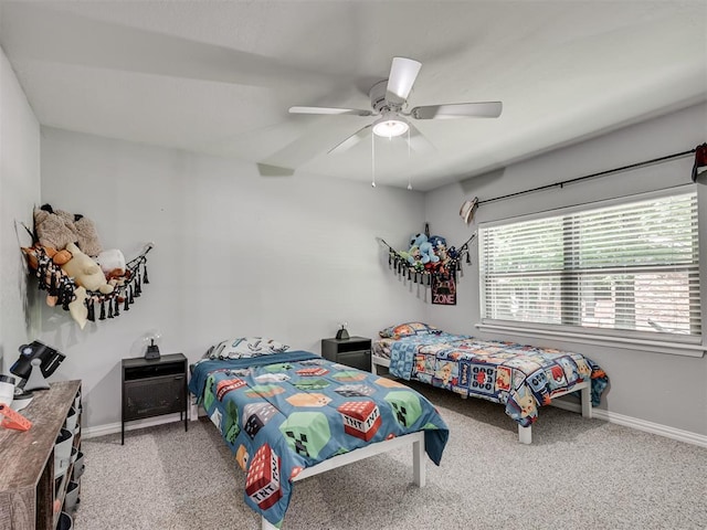 5101 Long Branch Ln, Edmond, OK 73034 - bedroom featuring carpet and a ceiling fan