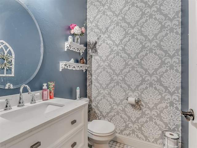5608 Courtland Ln, Choctaw, OK 73020 - half bathroom with toilet and vanity