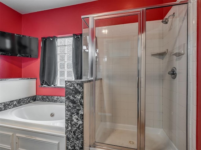 4033 NE 138th St, Edmond, OK 73013 - full bath with a shower stall and a jetted tub