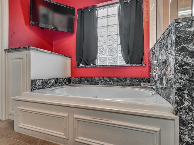 4033 NE 138th St, Edmond, OK 73013 - full bathroom featuring a whirlpool tub and tile patterned floors