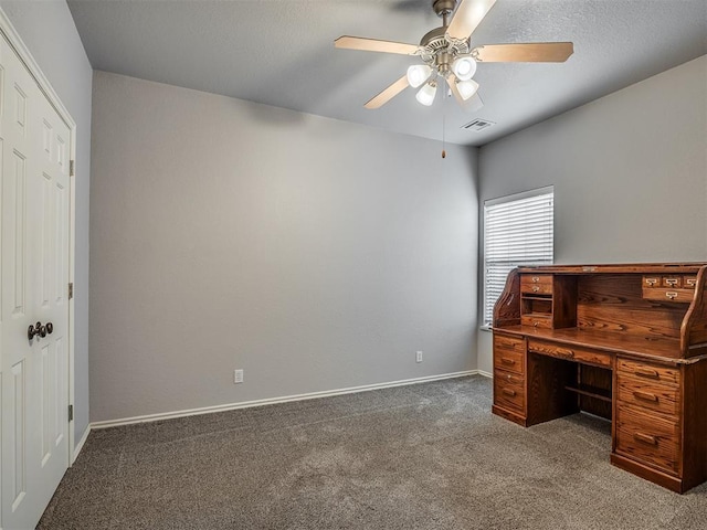 4033 NE 138th St, Edmond, OK 73013 - unfurnished office featuring carpet flooring, ceiling fan, and baseboards