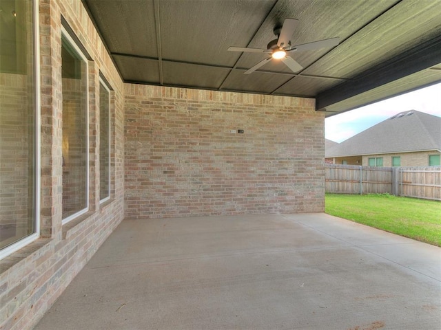 9316 NW 84th St, Yukon, OK 73099 - view of patio featuring ceiling fan
